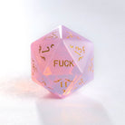 Pink Opalite Gemstone Bunny F*ck DnD D&D Dice Set - CrystalMaggie
