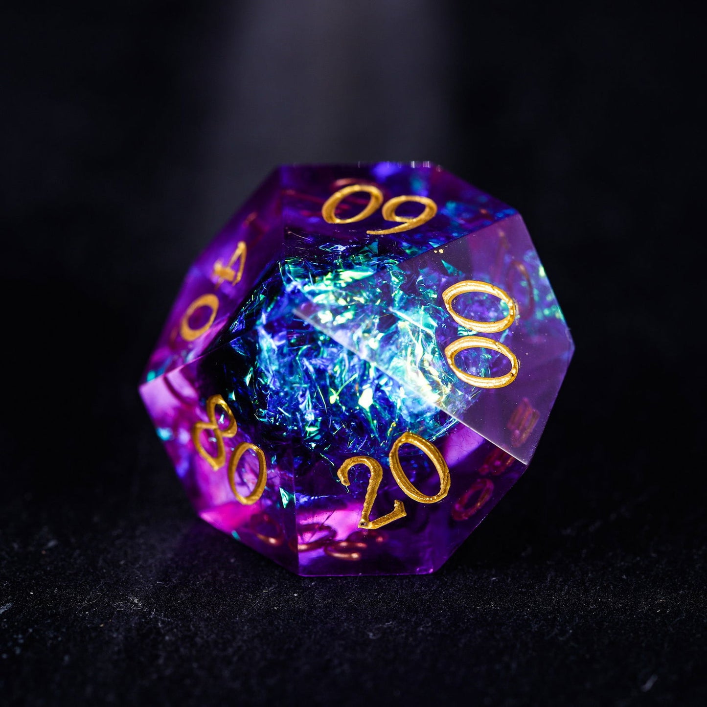 Purple Glitter Galaxy Resin  Dice YEET F*CK DnD D&D Dice Set - CrystalMaggie