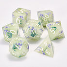 Purple Lrises Resin DnD D&D Dice Set - CrystalMaggie
