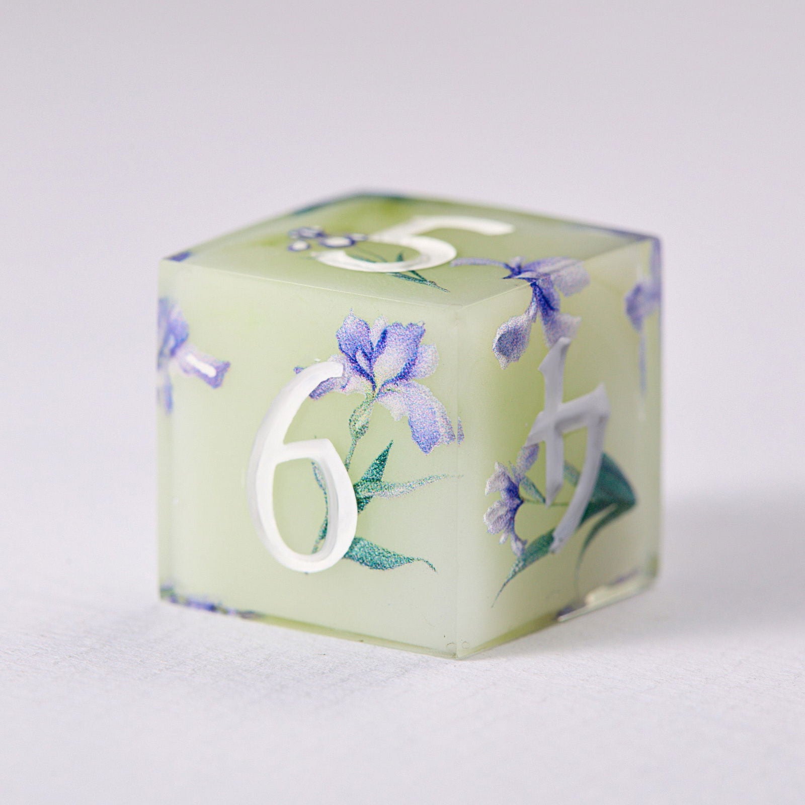 Purple Lrises Resin DnD D&D Dice Set - CrystalMaggie