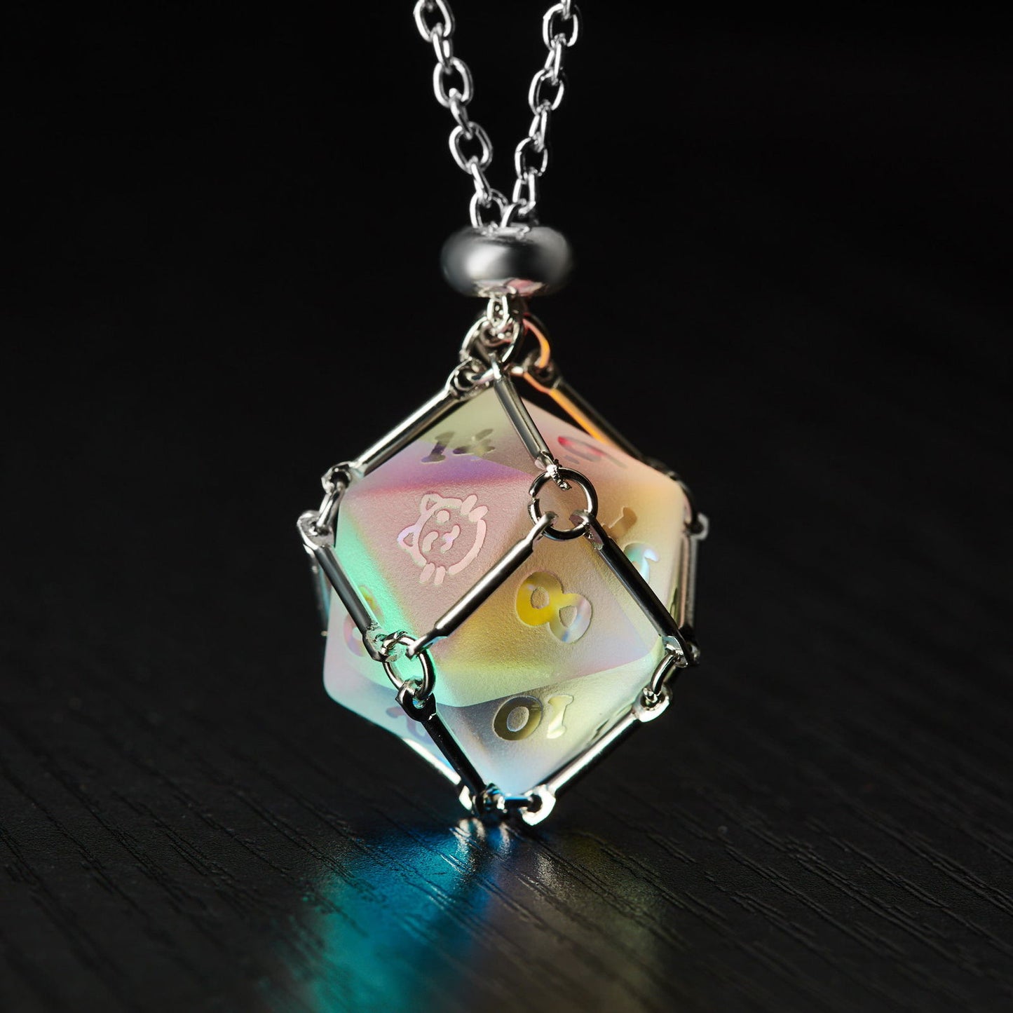 Raised Fantastic Glass Cat Butt DnD D&D D20 Necklace - CrystalMaggie