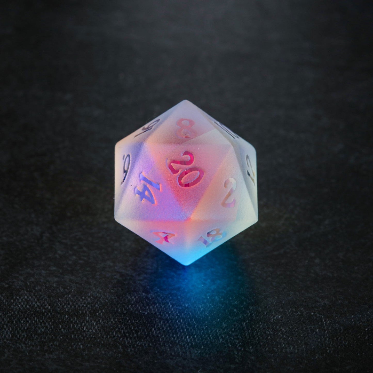 Raised Fantastic Glass DnD D&D Dice Set - CrystalMaggie