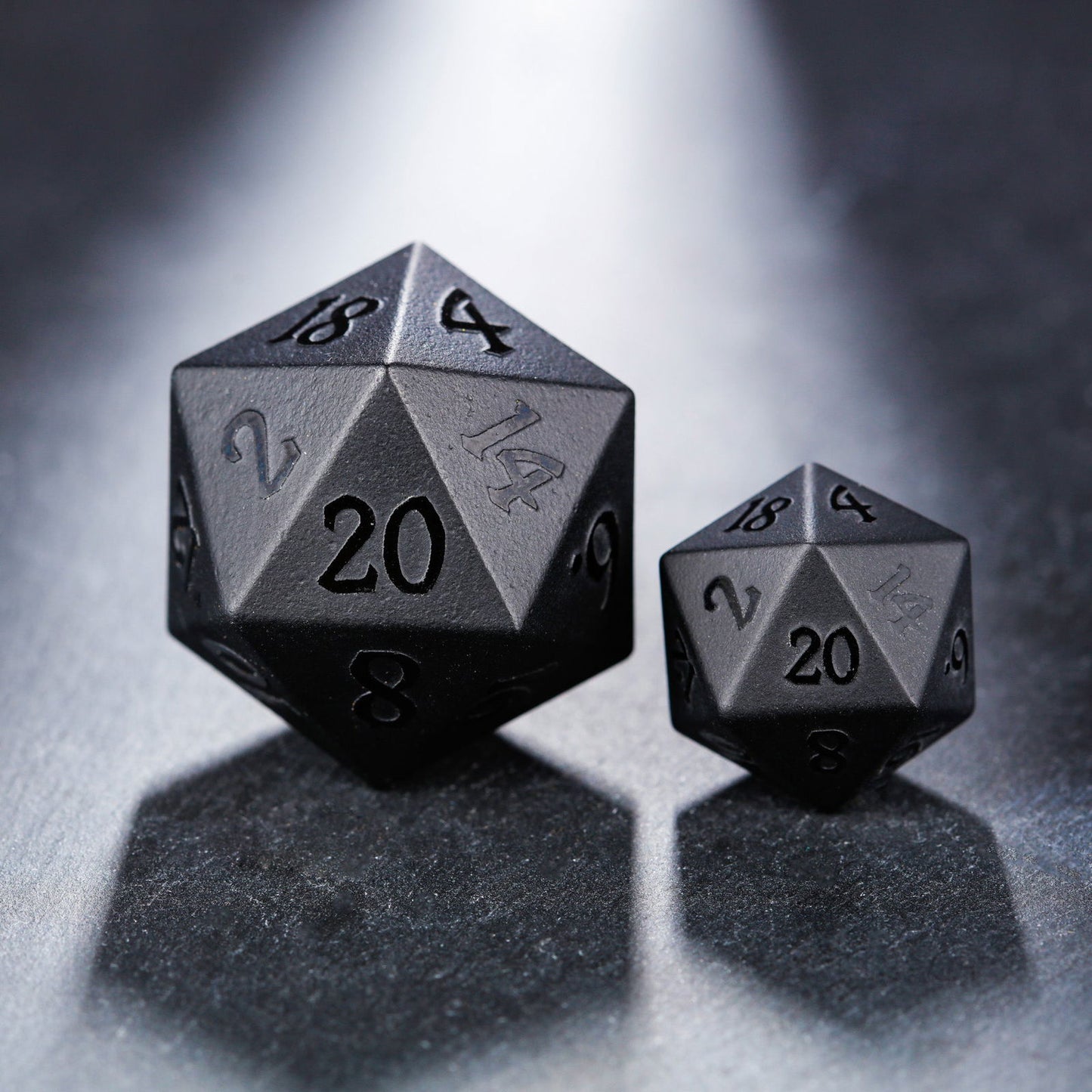 Raised Obsidian Gemstone DnD D&D Dice Chonk D20 - CrystalMaggie