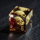 Red Black Coral Skull Resin DnD D&D Dice Set - CrystalMaggie