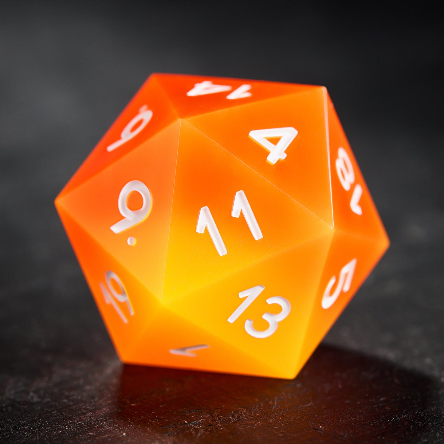 Orange Yellow Resin DnD D&D Dice Set