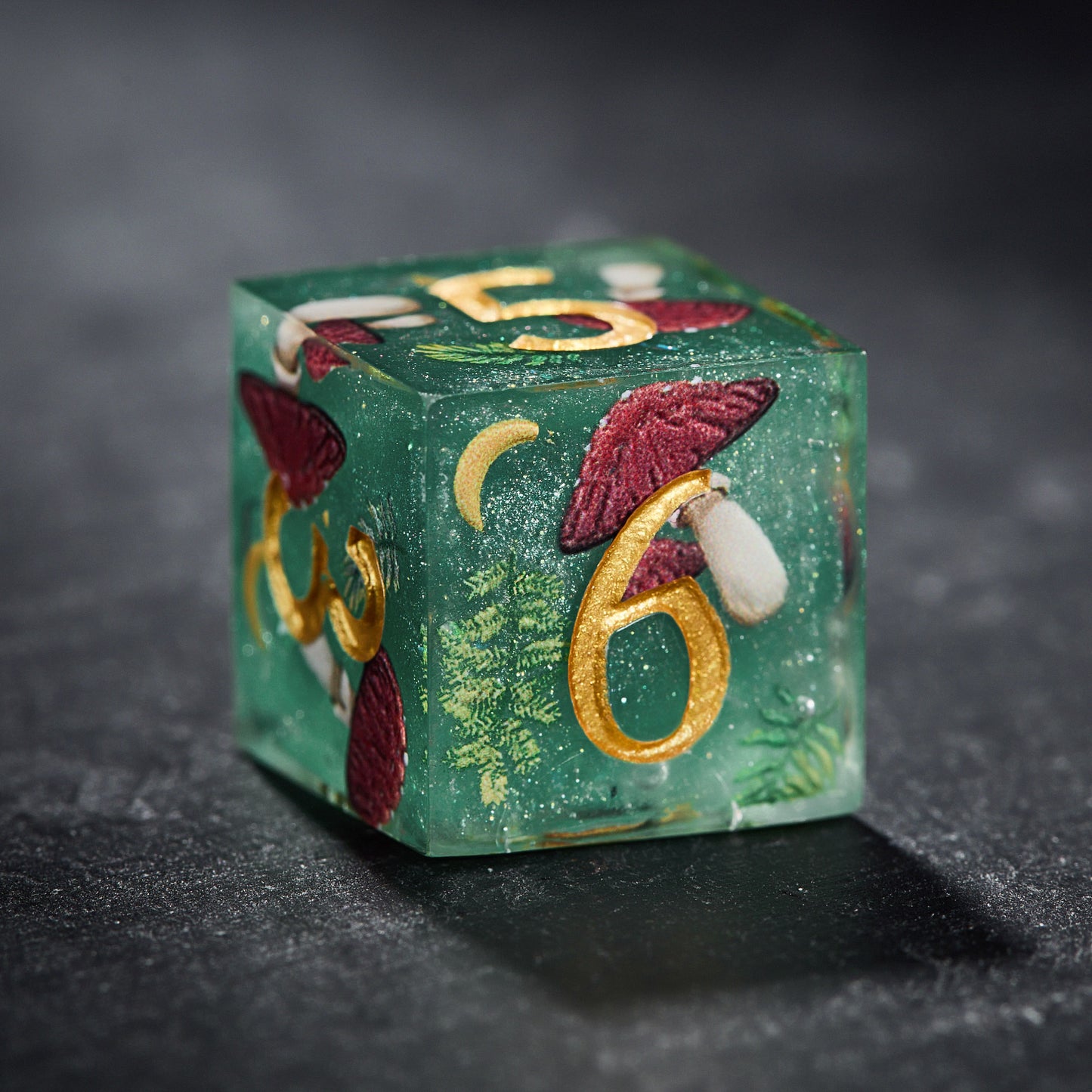 Mushroom Elf Green Resin DnD D&D Dice Set