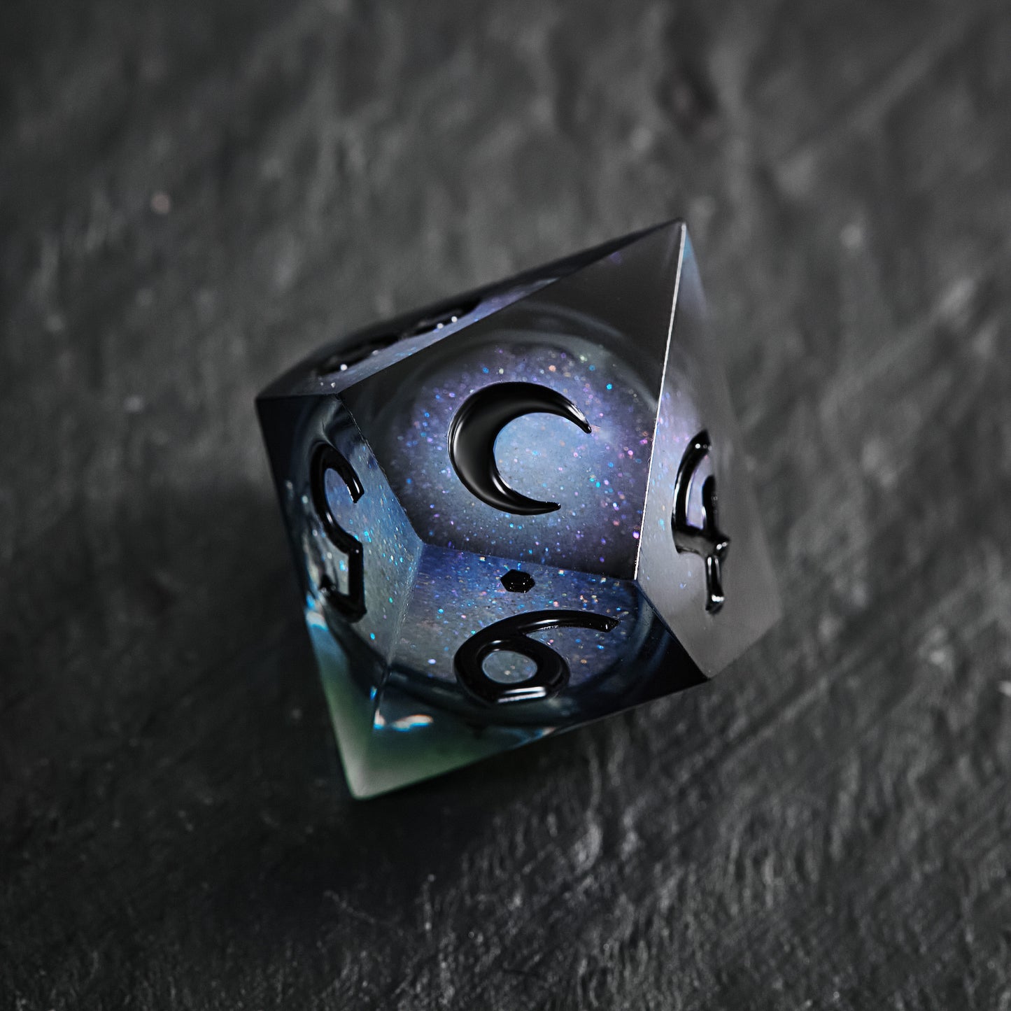 Grayish Blue Liquid Core Resin Dice Vampire Dice D10