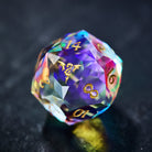 Multifaceted Fantastic Glass Flying Dragon DnD D&D Dice Set