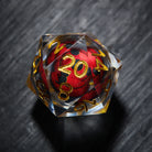 Floating Red Sharingan Eye Liquid Core Resin DnD D&D Dice Set