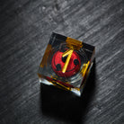 Floating Red Sharingan Eye Liquid Core Resin DnD D&D Dice Set