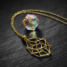 Removable D20 Dice Cage Stainless Steel Necklace(Die Not Included) DnD D&D