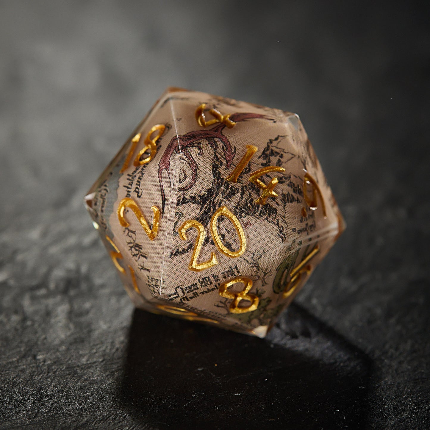 Flying Dragon Map Resin DnD D&D Dice Set