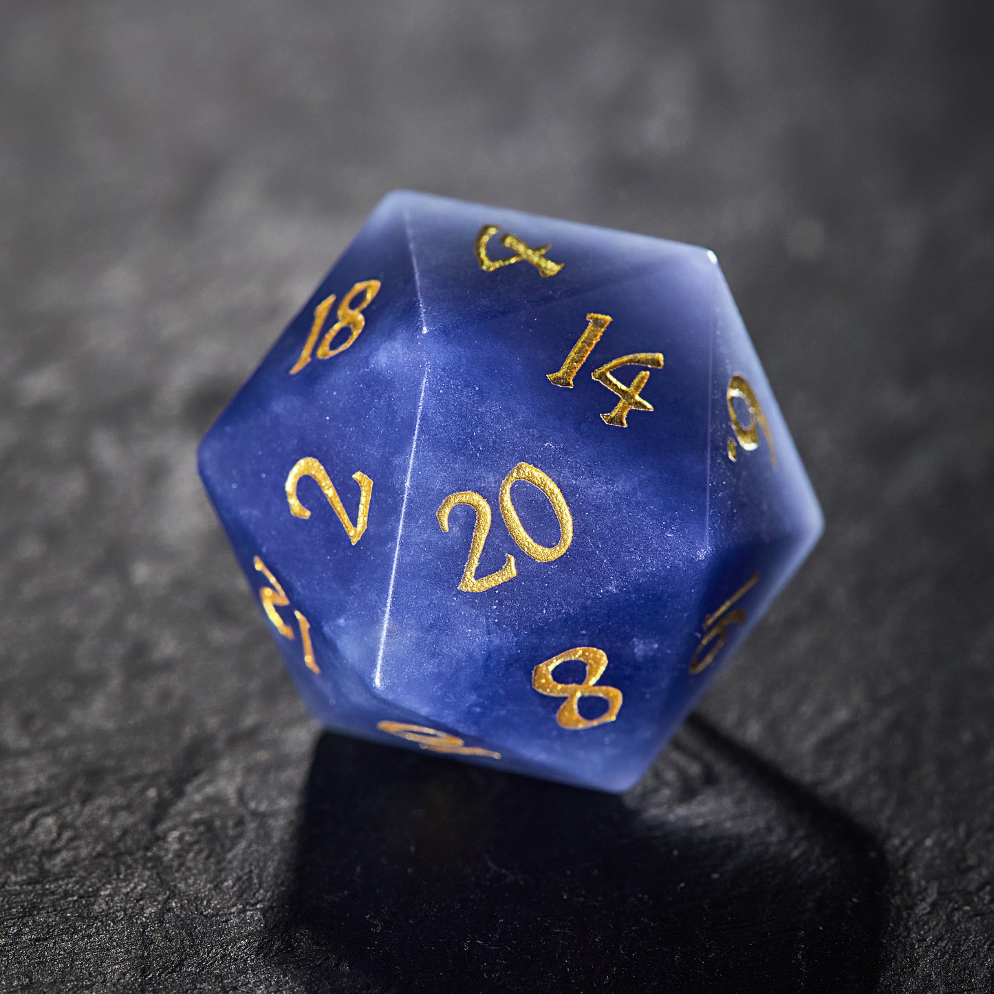 Blue Yooperlite UV Reactive Gemstone DnD D&D Dice Set