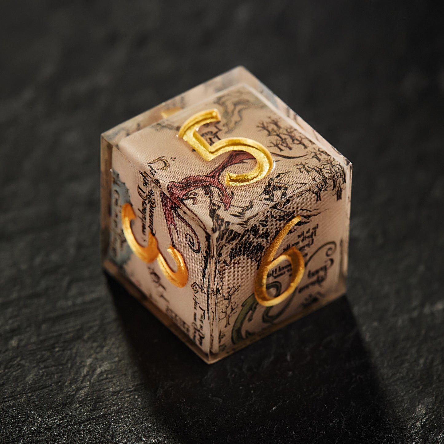 Flying Dragon Map Resin DnD D&D Dice Set