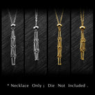 Removable D20 Dice Cage Stainless Steel Necklace(Die Not Included) DnD D&D