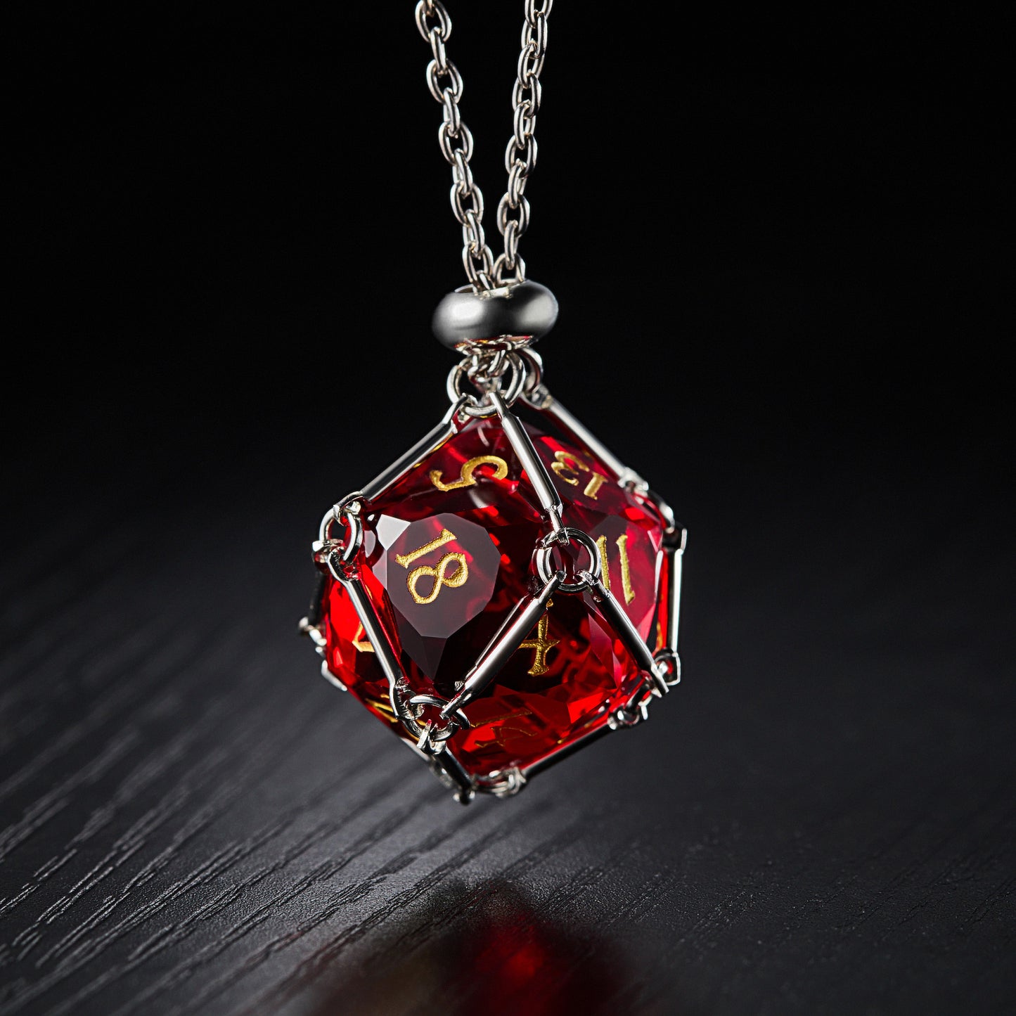 Multifaceted Blood Red Glass DnD D&D Dice Set