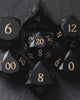 Multifaceted Black Obsidian Gemstone DnD D&D Dice Set