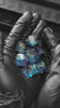 Purple Blue Glitter Resin F Word DnD D&D Dice Set