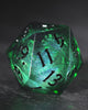 Green Liquid Core Resin Galaxy Dice F Word DnD D&D Chonk D20