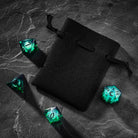 Synthetic Leather Black Dice Bag Moon Phase Cat Motif - CrystalMaggie