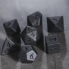 Raised Black Obsidian Gemstone DnD D&D Dice Set