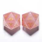 Rose Quartz Gemstone Axolotl F*ck DnD D&D Dice Set - CrystalMaggie