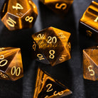 Tiger's Eye Gemstone DnD D&D Dice Set - CrystalMaggie