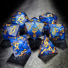 Sapphire Blue Astrology DnD D&D Dice Set - CrystalMaggie