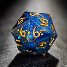 Sapphire Blue Astrology DnD D&D Dice Set - CrystalMaggie