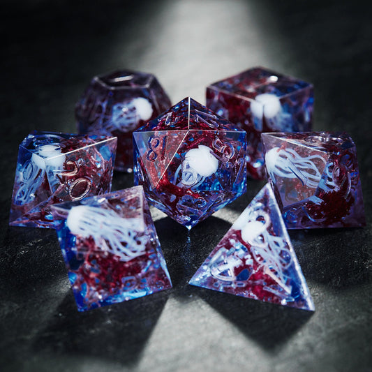 Coral and Jellyfish DnD D&D Dice Set