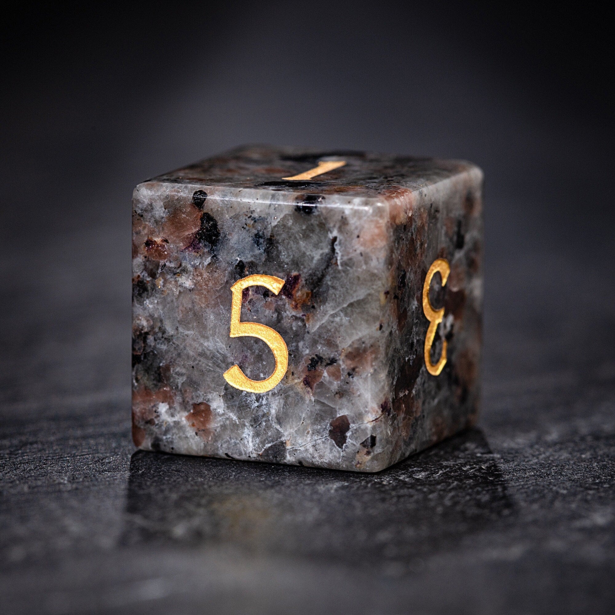 Yooperlite UV Reactive Gemstone Halloween Pumpkin DnD D&D Dice Set