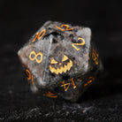 Yooperlite UV Reactive Gemstone Halloween Pumpkin DnD D&D Dice Set